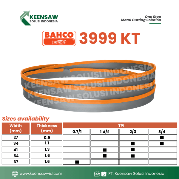 3999 - Bimetal Band Saw Blade type KT Bandsaw Blade